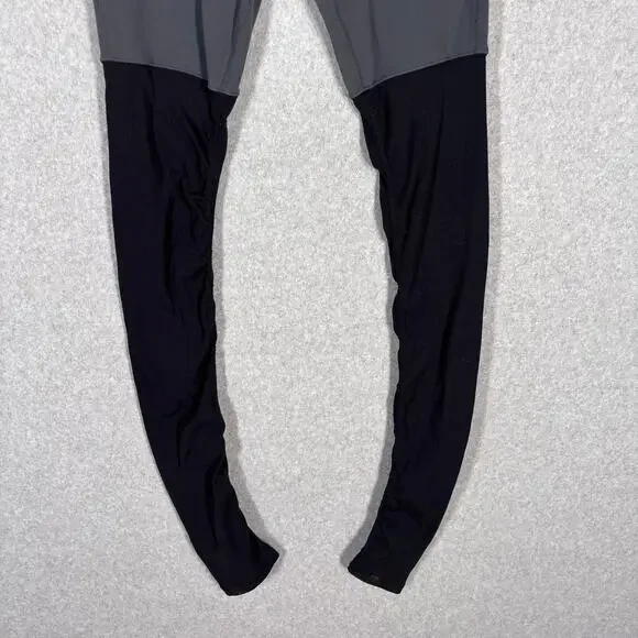 Alo Yoga Goddess Leggings Medium Gray Black High Rise Ribbed Ruched Ballet Dance - Picture 3 of 12